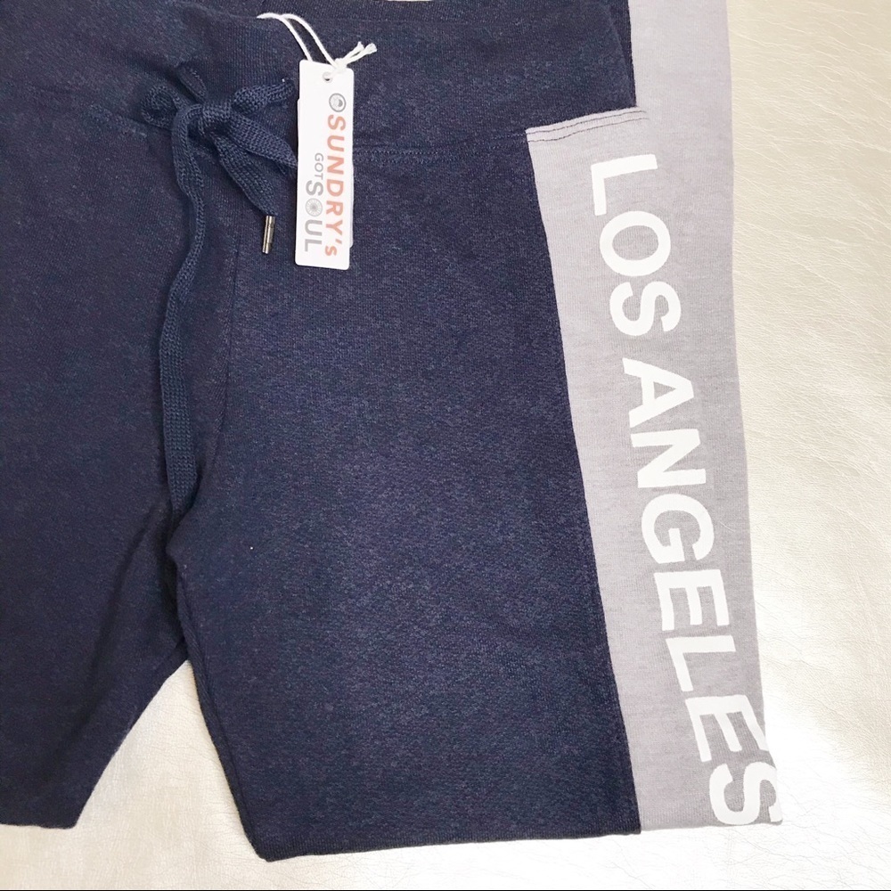 Soul cycle x Sundry navy pull on joggers medium - Picture 2 of 10
